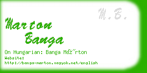 marton banga business card